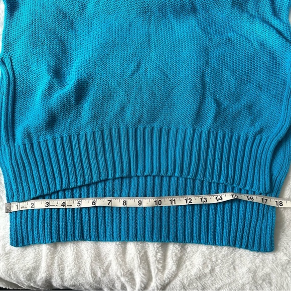 Free People Women's Firefly Knit Tunic Oversized Sweater Surf Blue XS NWT Boho - Picture 16 of 16